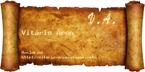 Vitáris Áron névjegykártya
